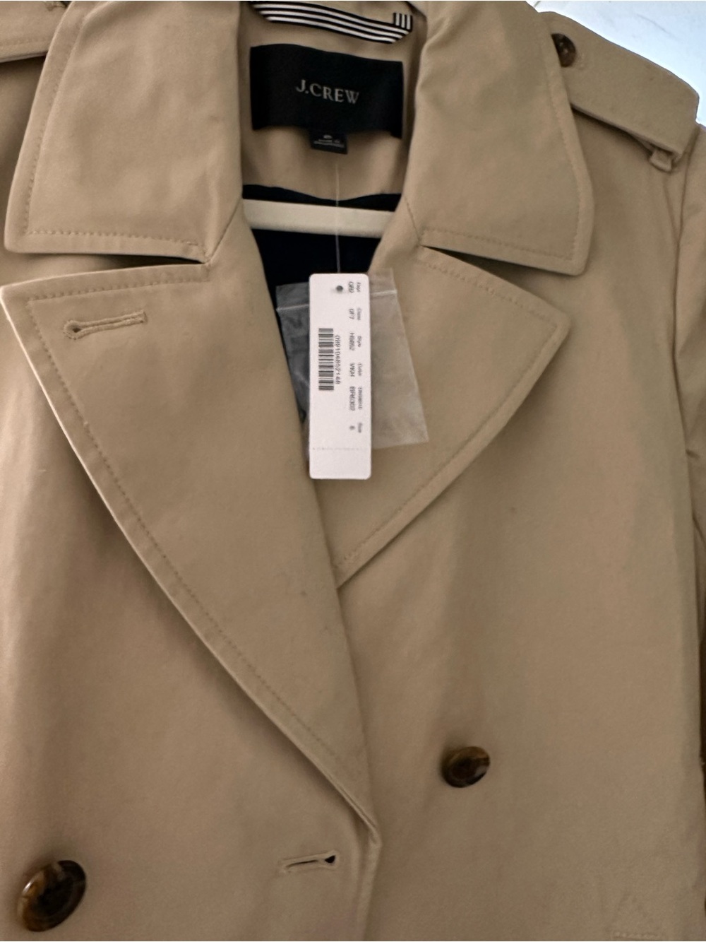 J. Crew Tan Double-Breasted Trench Coat with Belt - Picture 6 of 6